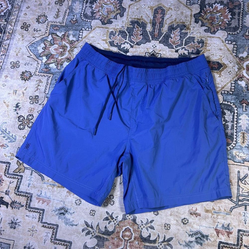 Rhone Shorts Athletic Outdoor Blue Mens Training Gym Workout 7 Inch Inseam Swim